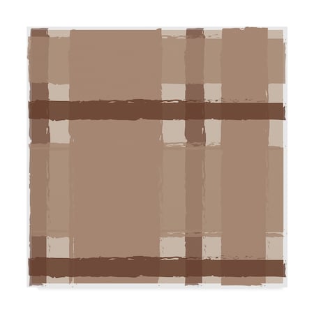 Sher Sester 'Brown Stripe Plaid' Canvas Art,14x14